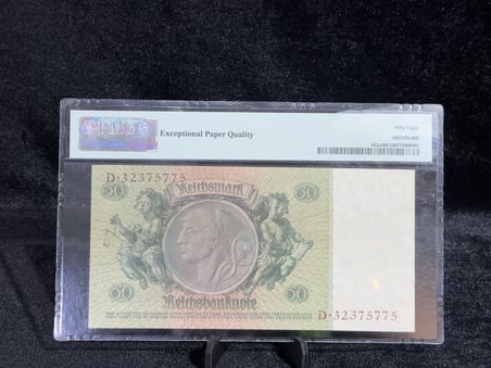 ALMANYA 1933 50 REICHSMARK BANKNOT WEIMAR CUMHURİYETİ DÖNEMİ PMG 58 EPQ PICK 182a SERTİFİKALI TARİHÎ BANKNOT