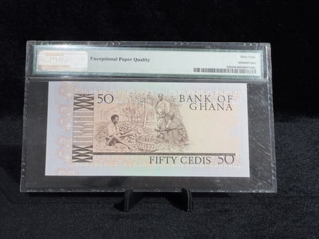 GANA 1980 – 50 CEDİ – PMG 64 EPQ SERTİFİKALI BANKNOT – PICK# 22b