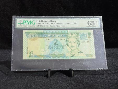 FİJİ 2002 – 2 DOLAR | PMG 65 EPQ GEM UNCIRCULATED | PICK#104a