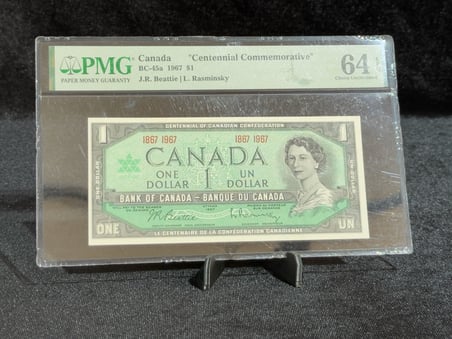 KANADA 1967 – 1 DOLAR | 100. YIL HATIRA BANKNOTU | PMG 64 EPQ