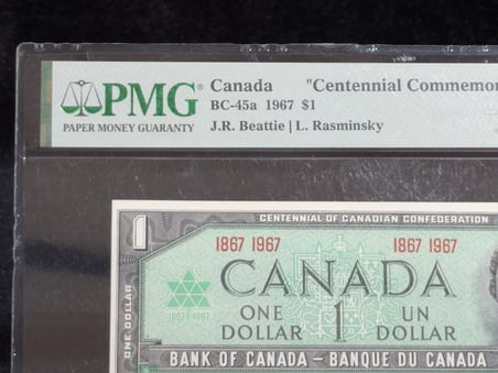 KANADA 1967 – 1 DOLAR | 100. YIL HATIRA BANKNOTU | PMG 64 EPQ