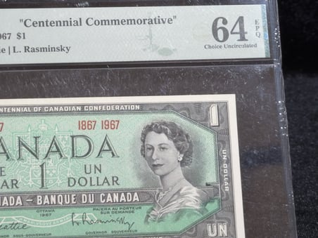 KANADA 1967 – 1 DOLAR | 100. YIL HATIRA BANKNOTU | PMG 64 EPQ