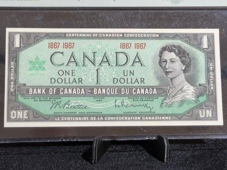 KANADA 1967 – 1 DOLAR | 100. YIL HATIRA BANKNOTU | PMG 64 EPQ