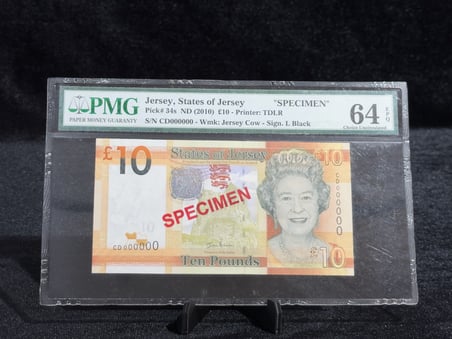 JERSEY 2010 – 10 POUND SPECIMEN BANKNOT | PMG 64 EPQ | PICK#34s