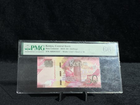 Kenya 2019 – 50 Shillings | Pmg 66 Epq Gem Uncirculated