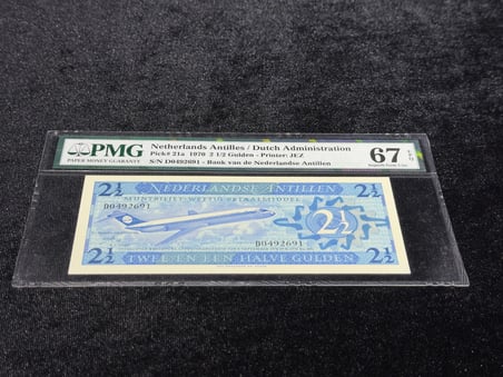 HOLLANDA ANTİLLERİ 1970 – 2½ GULDEN | PMG 67 EPQ SUPERB GEM UNCIRCULATED | PICK#21a