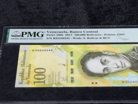 VENEZUELA 2017 – 100.000 BOLÍVARES | PMG 65 EPQ GEM UNCIRCULATED | PICK#100b