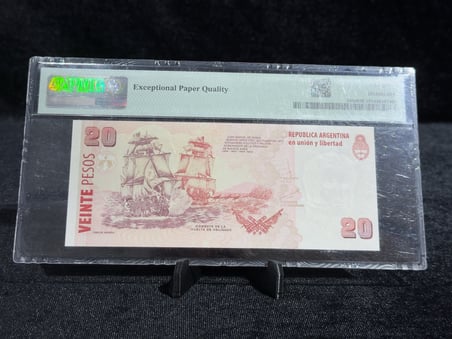 ARJANTİN 2016 – 20 PESOS | PMG 66 EPQ GEM UNCIRCULATED | PICK#355d