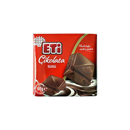 Eti Çikolata Sütlü Kare 60 gr x 10 Adet