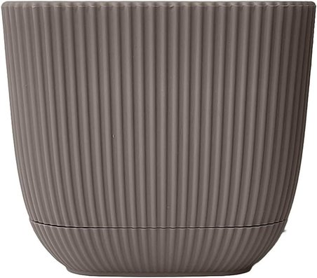 Mercan Kare Saksı Seti 0,27 litre + 0,67 litre, İç Mekan - Dış Mekan 2li Ekonomik Gizli Su Hazneli Plastik Saksı Set Kahve Renk