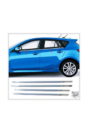 Mazda 3 Krom Cam Çıtası 4 Parça 2008-2014 Paslanmaz Çelik (HB)