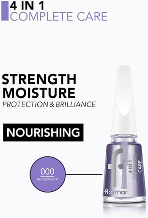 Flormar 4'ü 1 Arada Bakım Yapan Tırnak Koruyucu Cila - 4 in 1 Complete Base Coat - 000-8682536059299