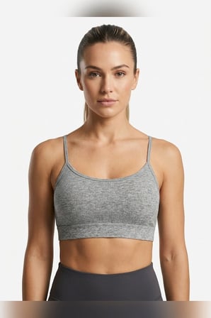 Kadın İnce İp Askılı Pedli Fitilli Pamuklu Büstiyer Crop Bralette