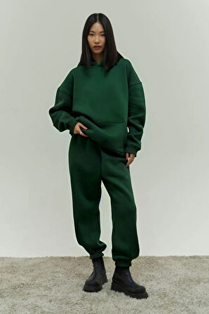 Unisex Oversize 3 İplik Şardonlu Eşofman Takımı – Kışlık