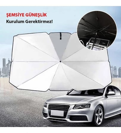 Evimdeyokyok Araba Ön Cam Güneşliği Şemsiye Tasarım 145cm x 79cm