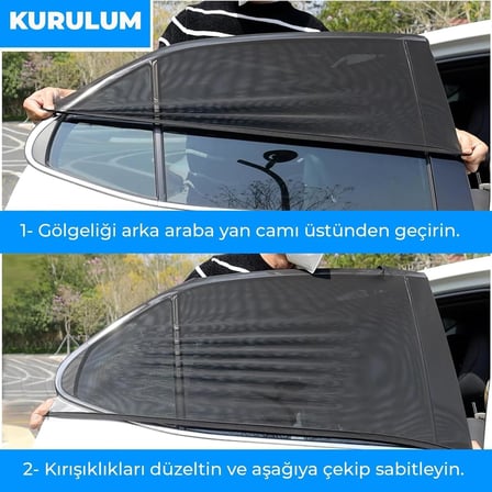 1 adet Paket Araba Yan Cam Perdesi, Oto Perde, Otomobil Yan Cam Güneşliği Sineklik, Araç İçi Arka Cam Güneşlik, Anne Bebek Emzirme Perdesi