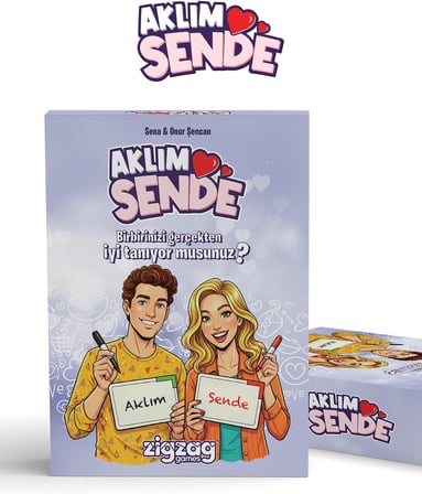 Aklım Sende, Çiftler için Eğlenceli Kart Oyunu, 2 Kişilik Aşk ve Uyum Testi Kart Oyunu Kutu Oyunu