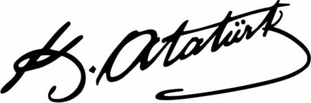 Sticker Usta Atatürk Mustafa Kemal Atatürk Imza Araba Motosiklet Oto Karavan Sticker Siyah 15x4,5 Cm
