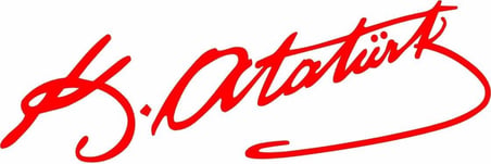 Sticker Usta Atatürk Mustafa Kemal Atatürk Imza Araba Motosiklet Oto Karavan Sticker Siyah 15x4,5 Cm