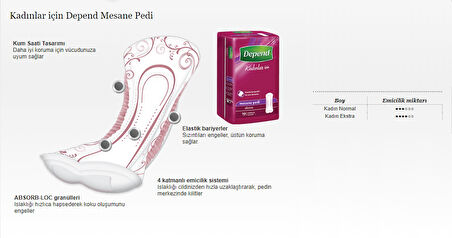 Depend Mesane Pedi Kadın Ekstra (İç adet 10 Lu) Tekli Pk