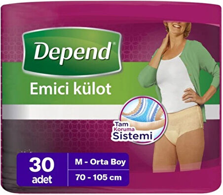 Depend Emici Külot Hasta Bezi Medium - Orta Kadın (30 Adet)