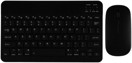 Şık Tasarımlı Bluetooth Kablosuz Klavye ve Mouse Seti | Android, iOS ve Windows Uyumlu | Şarj Edilebilir, Taşınabilir ve Sessiz Tuşlu Set (Siyah)
