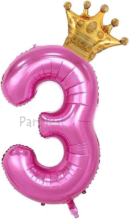 Pembe Taçlı Rakam 2 Yaş Balon Seti Doğum Günü Dekorasyonu PSPEMBETACSET