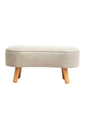 Scala Sandıklı Bohem Ahşap Ayaklı Puf/Bench, Sütlü Kahve