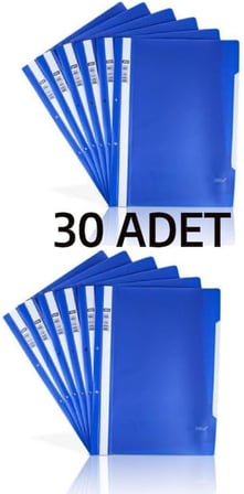 30 Adet A4 Mavi Telli Dosya Ekonomik Kaliteli