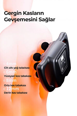 8 Başlıklı Şarjlı Isıtmalı Masaj Aleti