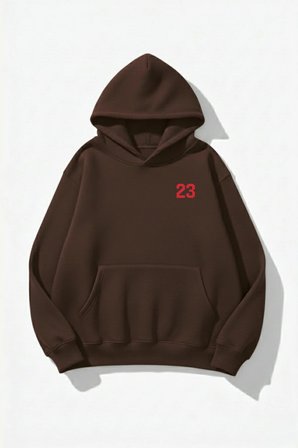 Unisex Yumuşak Dokulu Kalbin İzi Baskılı Tasarım Oversize 3 İplik Hoodie Sweatshirt