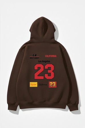 Unisex Yumuşak Dokulu Kalbin İzi Baskılı Tasarım Oversize 3 İplik Hoodie Sweatshirt