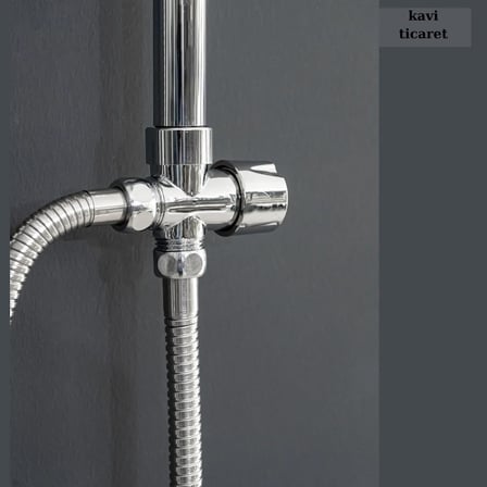 Modern Duş Sistemi Seti, Tepe Duş Başlığı ve El Duşu, Pirinç Yönlendirici, Paslanmaz Çelik, ABS Sabunluklu (CKKROM DUBAİ)