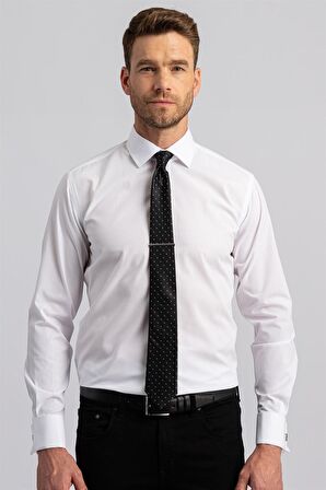 Tudors Modern Slim Fit Çift Manşet Erkek Gömlek