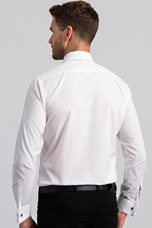 Tudors Modern Slim Fit Çift Manşet Erkek Gömlek