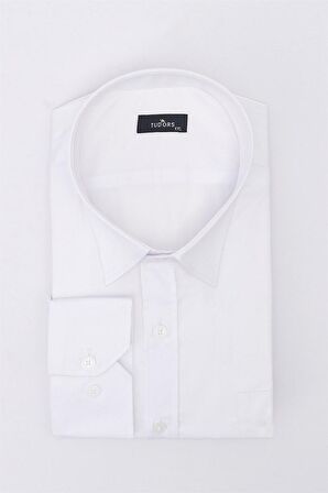 Tudors Büyük Beden Uzun Kol Pamuk Saten Erkek Göml