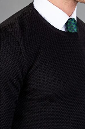 Tudors Slim Fit Dar Kesim Bisiklet Yaka Petek Dese