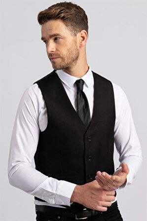 Tudors Slim Fit Dar Kesim Düz Cepli Erkek Yelek