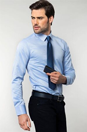 Tudors Modern Slim Fit Dar Kesim Armürlü Erkek Göm
