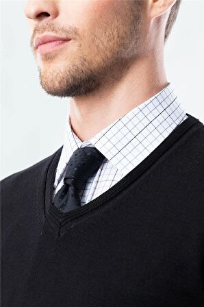 Tudors Slim Fit Dar Kesim V Yaka Pamuklu Erkek Kaz