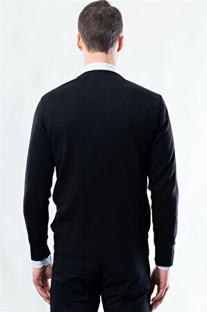 Tudors Slim Fit Dar Kesim V Yaka Pamuklu Erkek Kaz