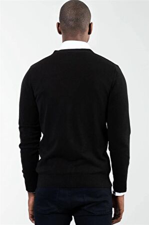 Tudors Slim Fit Dar Kesim Düğmeli Düz Pamuk Erkek Hırka