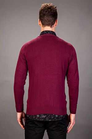 Tudors Slim Fit Dar Kesim V Yaka Pamuklu Erkek Kaz