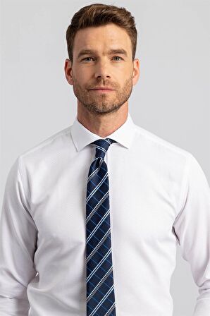 Tudors Modern Slim Fit Dar Kesim Armürlü Erkek Gömlek