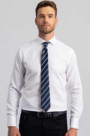 Tudors Modern Slim Fit Dar Kesim Armürlü Erkek Gömlek