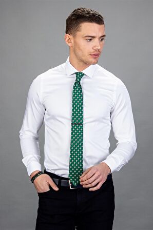 Tudors Slim Fit Dar Kesim Pamuk Saten, Erkek Gömlek