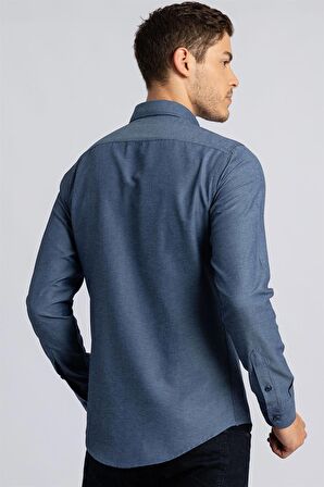 Tudors Slim Fit Dar Kesim Uzun Kol Poplin Oxford Erkek Gömlek