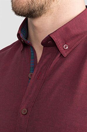 Tudors Slim Fit Dar Kesim Uzun Kol Poplin Oxford Erkek Gömlek