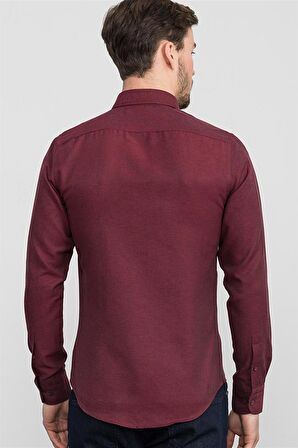 Tudors Slim Fit Dar Kesim Uzun Kol Poplin Oxford Erkek Gömlek