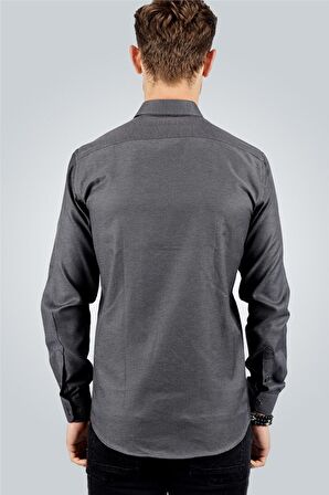 Tudors Modern Slim Fit Dar Kesim Armürlü Erkek Gömlek